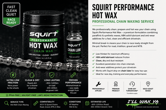 Squirt Performance Hot Wax – Professional Chain Waxing Service